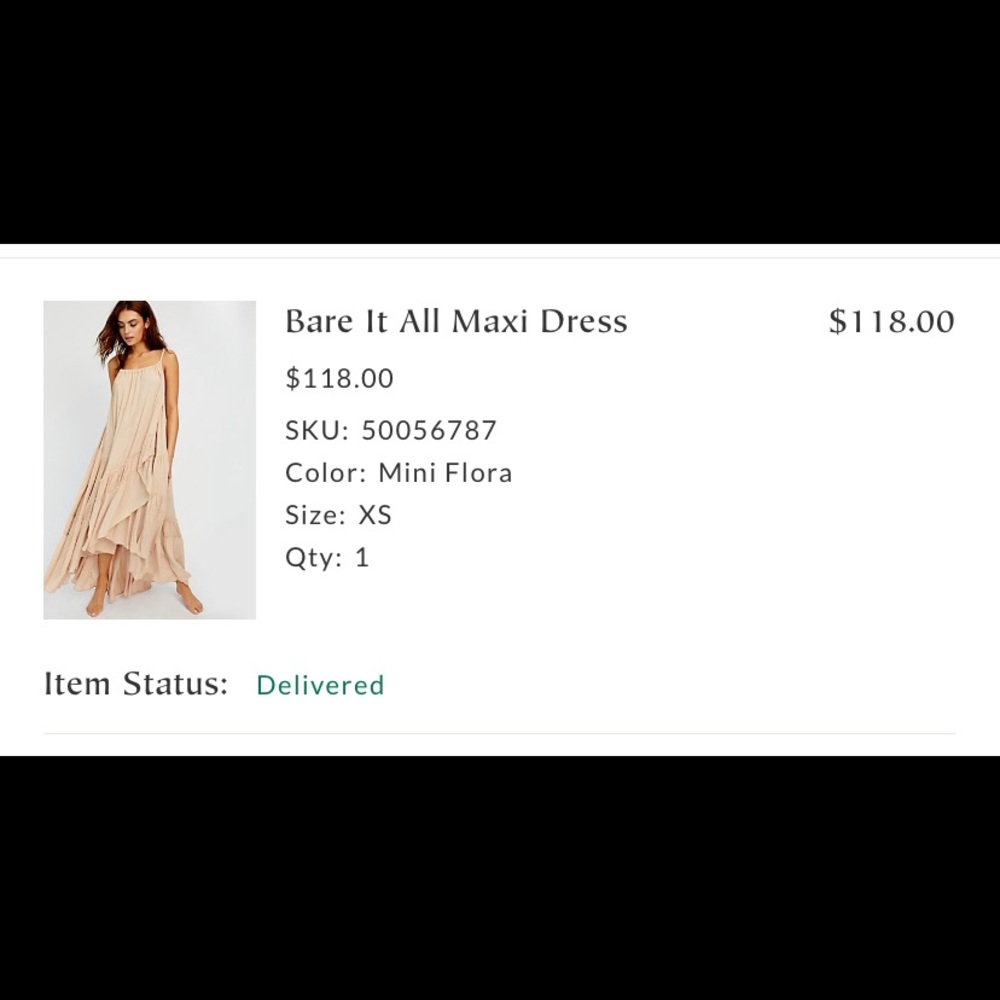 Free People Bare it all Maxi Dress size XS (runs big)